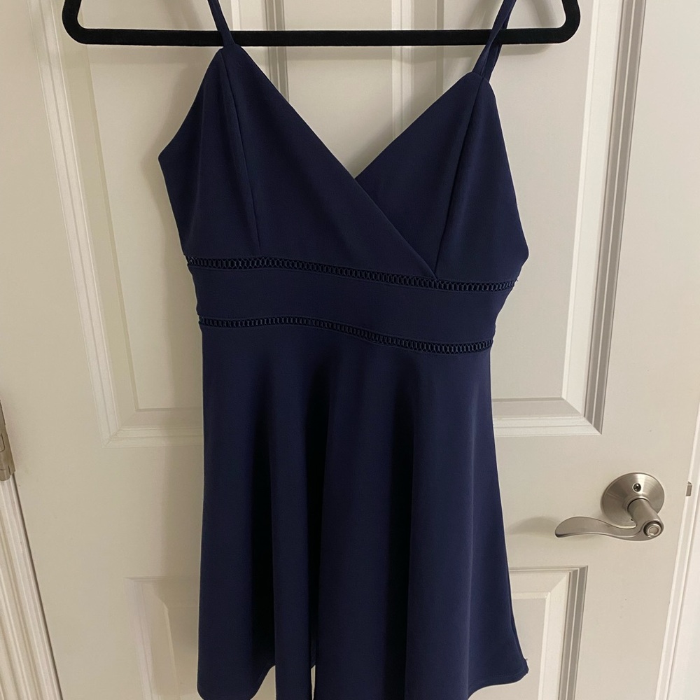 Francesca’s Navy Blue Spaghetti Strap Dress